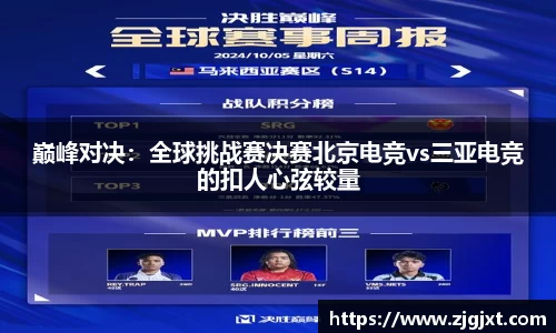巅峰对决：全球挑战赛决赛北京电竞vs三亚电竞的扣人心弦较量